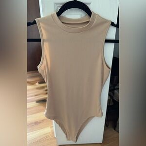 Mock Neck Ribbed Sleeveless Bodysuit